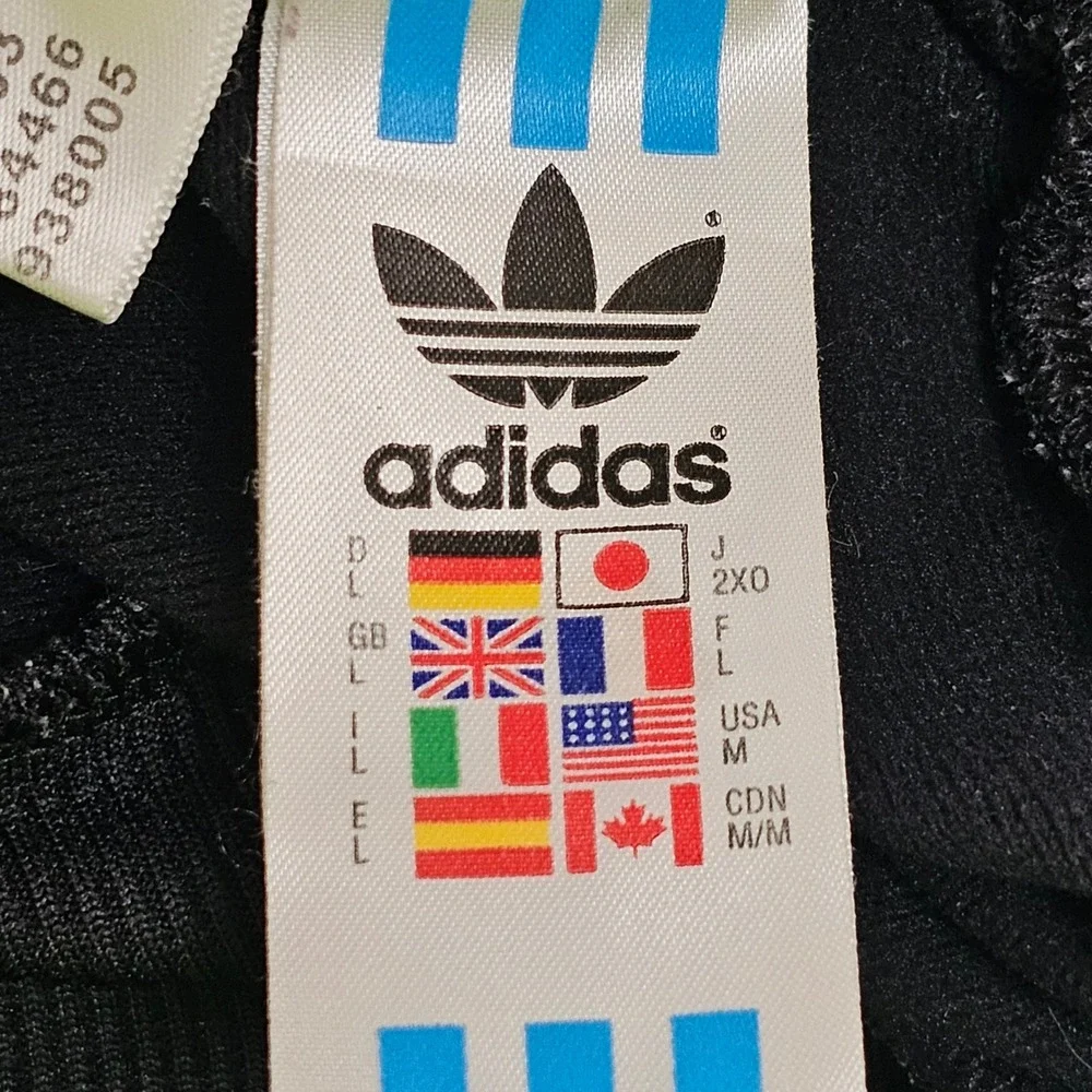 Adidas Originals Mens Track Jacket Black White Trefoil Full Zip‎ 838005 XL